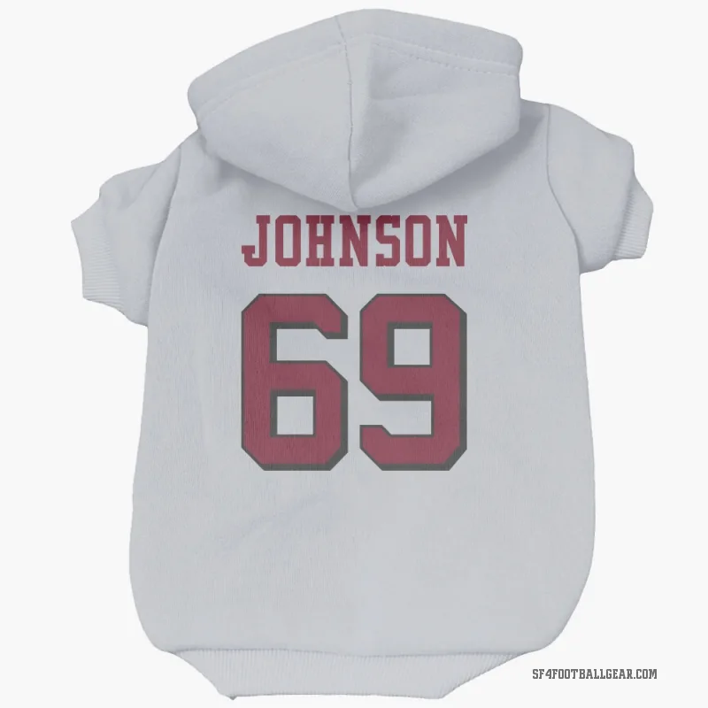 Zack Johnson  White San Francisco 49ers  Rush Cat & Dog Pet Hoodie