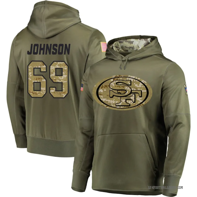 Zack Johnson Youth Olive San Francisco 49ers Salute to Service Pullover Hoodie